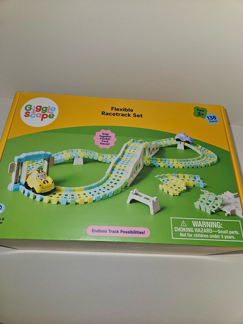 Target Giggle Scape Flexible Racetrack Set - Yellow, Blue & Green